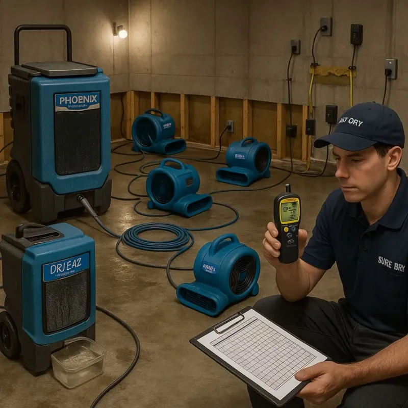 Structural Drying and Dehumidification process in Cumberland Head, NY